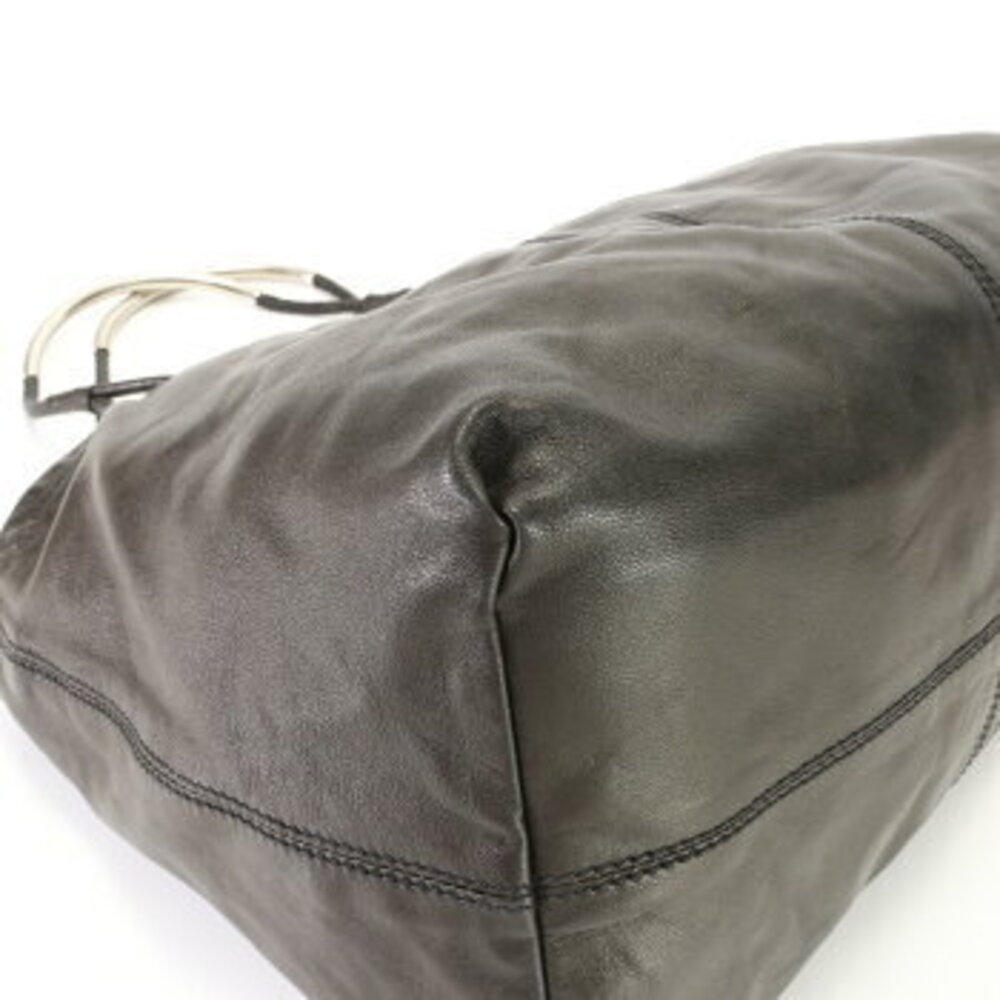 Prada handbag shoulder bag black leather work triangle documents logo tote EFE - Picture 7 of 14
